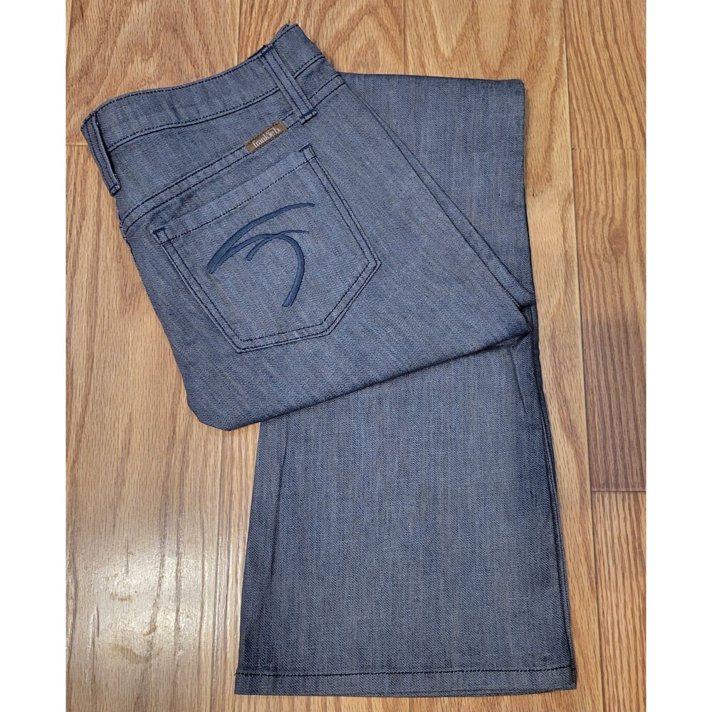RARE Vintage Y2K Low Rise Frankie B Jeans F Logo Pockets Flare Bootcut 8 28x34.5